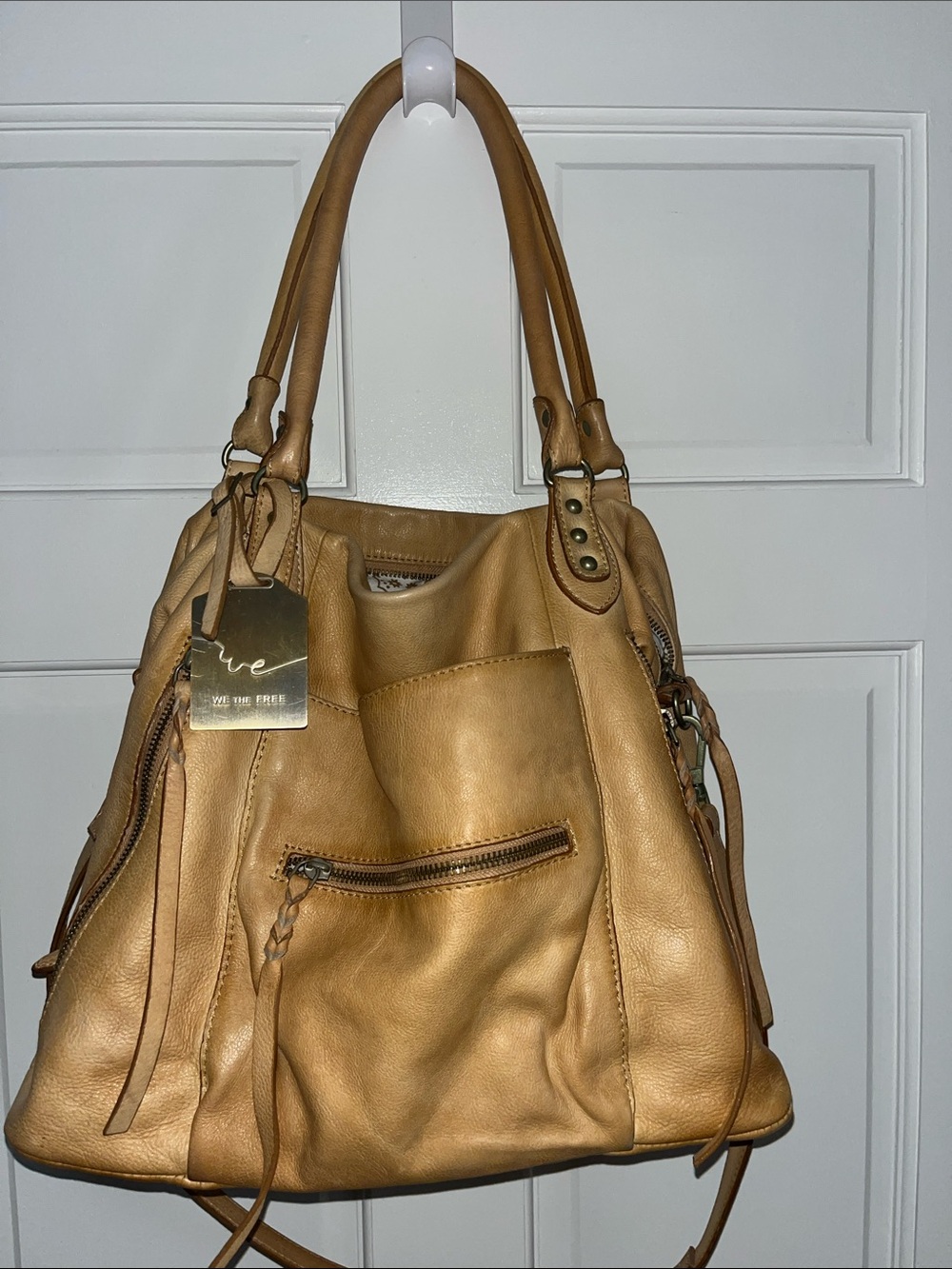Free People Emerson Tote Tan Leather
